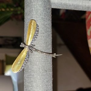 Mexican SS/Brass Dragonfly Brooch